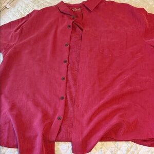 Caribbean Vibrant Red Textured Shirt